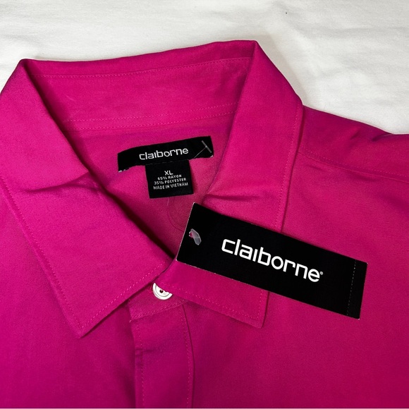 Claiborne Men’s Hot Rose Short Sleeve Button-Down Shirt - XL - NWT - Picture 3 of 8